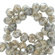 Top Glas Facett Glasschliffperlen 4x3mm rondellen Black diamond-pearl shine coating